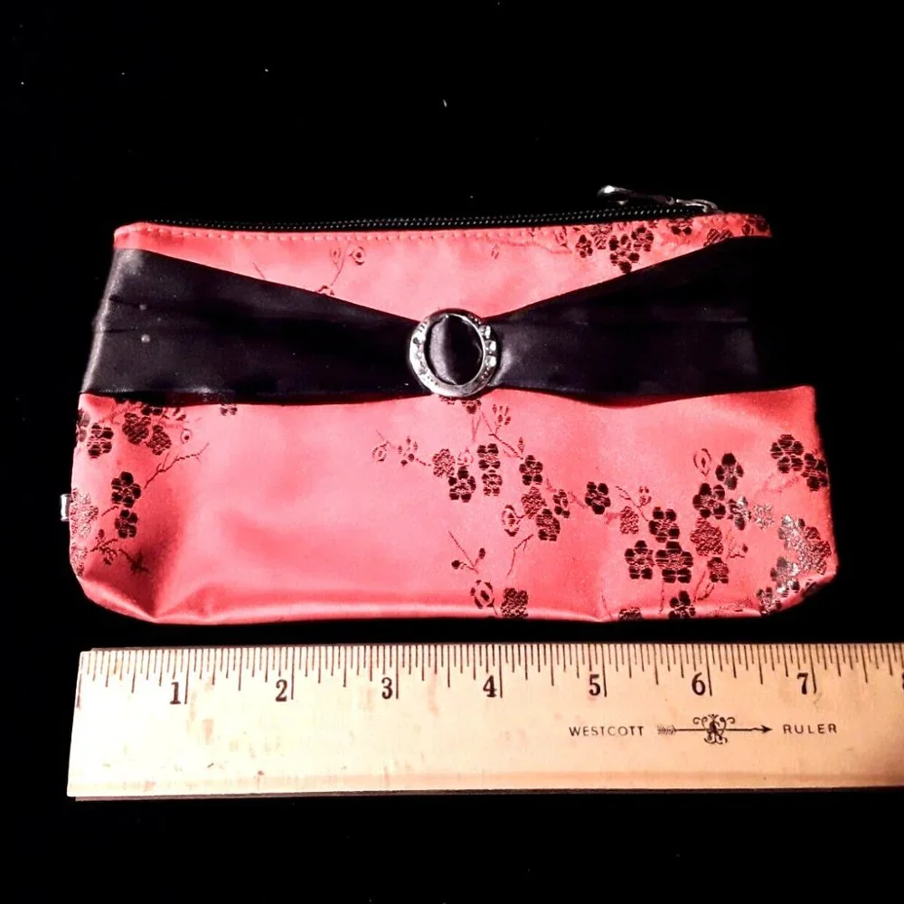 NEW= Travel accessory, jewelry, and make-up bag: Set of 3 red satin finish